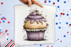 Whimsical 4th Of July Cupcake Clipart Product Image 2