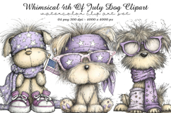 Whimsical 4th Of July Dog Clipart Product Image 1
