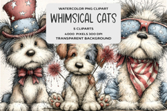 Whimsical 4th Of July Dogs Clipart Product Image 1