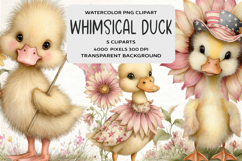 Whimsical 4th Of July Duck Clipart Product Image 1