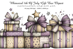 Whimsical 4th Of July Gift Box Clipart Product Image 1