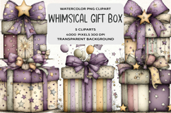 Whimsical 4th Of July Gift Box Clipart Product Image 1