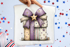 Whimsical 4th Of July Gift Box Clipart Product Image 2