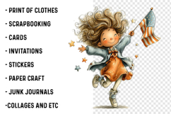 Whimsical 4th Of July Girl Clipart Product Image 2