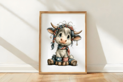 Whimsical 4th of July Highland Cow Clipart Product Image 2