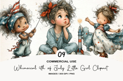 Whimsical 4th of July Little Girl Clipart Product Image 1