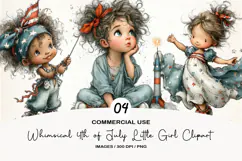 Whimsical 4th of July Little Girl Clipart Product Image 1