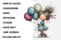 Whimsical 4th Of July Girls Clipart Product Image 2