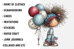Whimsical 4th Of July Girls Clipart Product Image 2