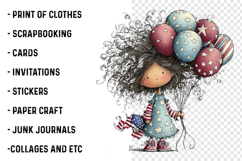 Whimsical 4th Of July Girls Clipart Product Image 2