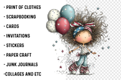 Whimsical 4th Of July Girls Clipart Product Image 2