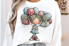 Whimsical 4th Of July Girls Clipart Product Image 3