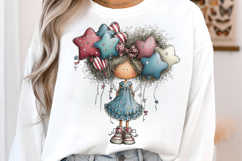Whimsical 4th Of July Girls Clipart Product Image 3