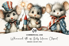 Whimsical 4th of July Mouse Clipart Product Image 1