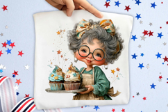 Whimsical 4th Of July Old Lady Clipart Product Image 2
