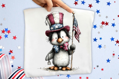 Whimsical 4th Of July Penguin Clipart Product Image 2