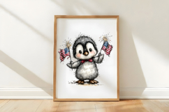 Whimsical 4th Of July Penguin Clipart Product Image 3