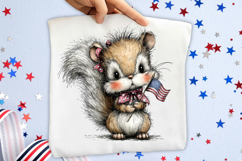 Whimsical 4th Of July Squirrel Clipart Product Image 2