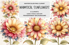 Whimsical 4th Of July Sunflowers Clipart Product Image 1