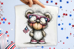 Whimsical 4th Of July Teddy Bear Clipart Product Image 2