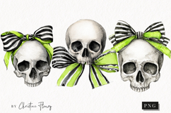 Whimsical Coquette Skull Clipart | Halloween PNG Product Image 1