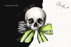 Whimsical Coquette Skull Clipart | Halloween PNG Product Image 2