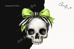 Whimsical Coquette Skull Clipart | Halloween PNG Product Image 2