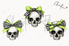 Whimsical Coquette Skull Clipart | Halloween PNG Product Image 3