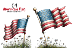 Whimsical American Flag Clipart Product Image 1
