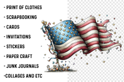 Whimsical American Flag Clipart Product Image 2