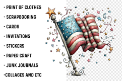 Whimsical American Flag Clipart Product Image 2