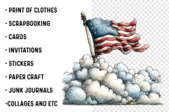 Whimsical American Flag Clipart Product Image 2