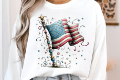 Whimsical American Flag Clipart Product Image 3