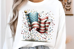 Whimsical American Flag Clipart Product Image 3