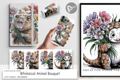 Digital Paper Whimsical Animal Bouquet Product Image 1