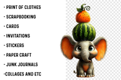 Whimsical Animals Fruit Clipart Product Image 2