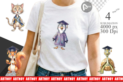 Whimsical Animal Graduates Sublimation Product Image 1