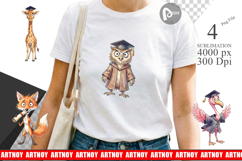Whimsical Animal Graduates Sublimation Product Image 1