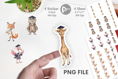 Whimsical Animal Graduates Sticker Product Image 1