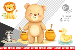 Whimsical Animal Parade Clipart Product Image 1