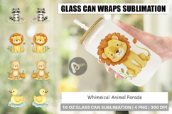 Glass Can Whimsical Animal Parade Product Image 1