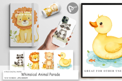 Digital Paper Whimsical Animal Parade Product Image 1