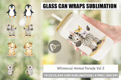 Glass Can Whimsical Animal Parade Product Image 1