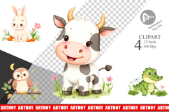 Whimsical Animal Parade Clipart Product Image 1