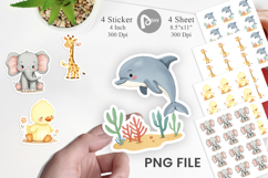 Whimsical Animal Parade Sticker Product Image 1