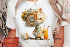 Whimsical Animal with Summer Drinks Clipart Product Image 2
