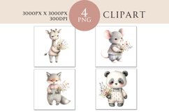 Whimsical Animals Pink Clipart 4 PNG Product Image 1