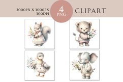 Whimsical Animals Pink Clipart 4 PNG Product Image 1
