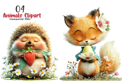 Whimsical Animals Clipart PNG Product Image 1