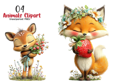 Whimsical Animals Clipart PNG Product Image 1